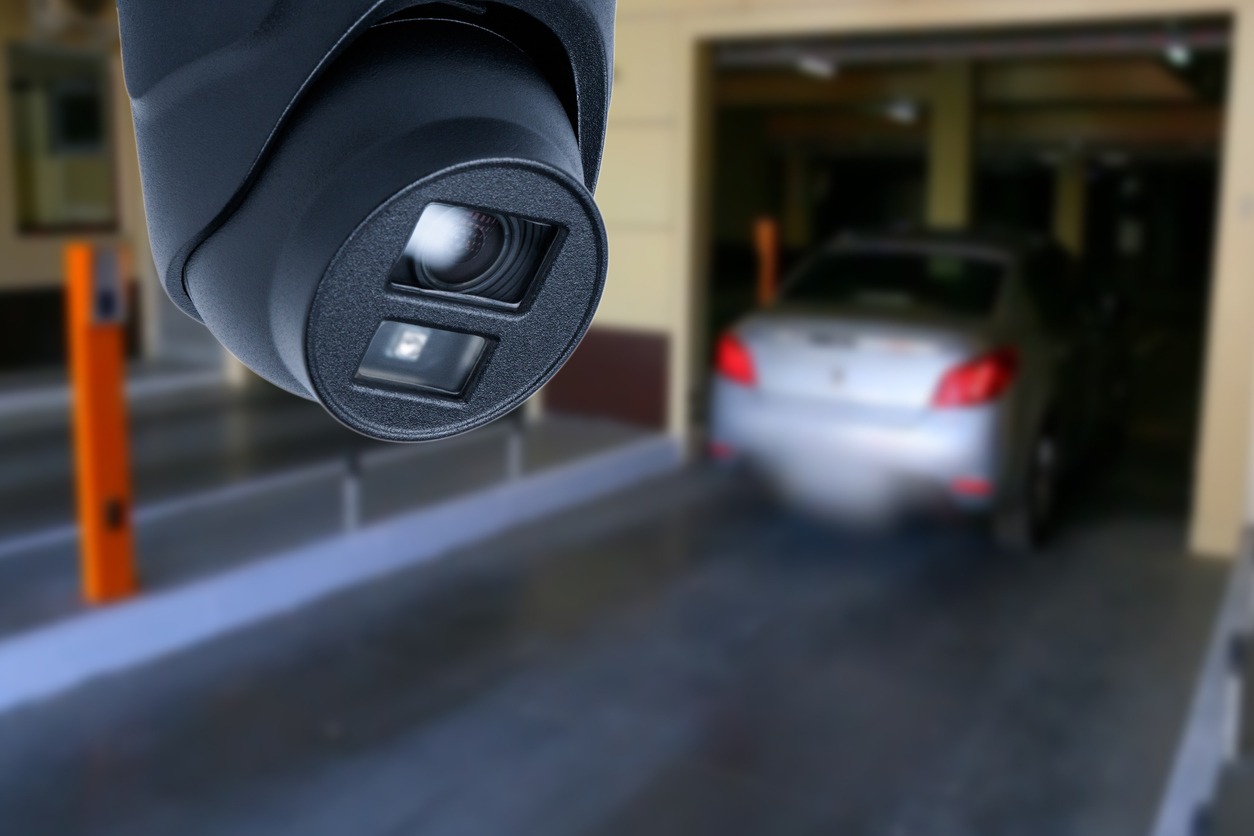 Garage door with a photo on eye sensors
