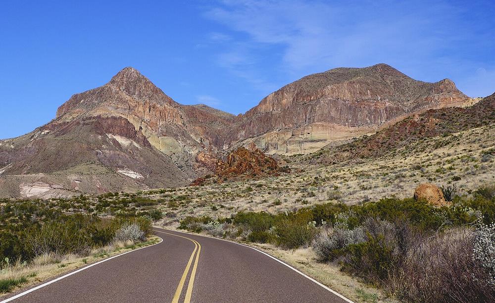 Southwest aspect of Goat Mountain viewed from Ross Maxwell Scenic Drive in Big Bend National Park, Texas
