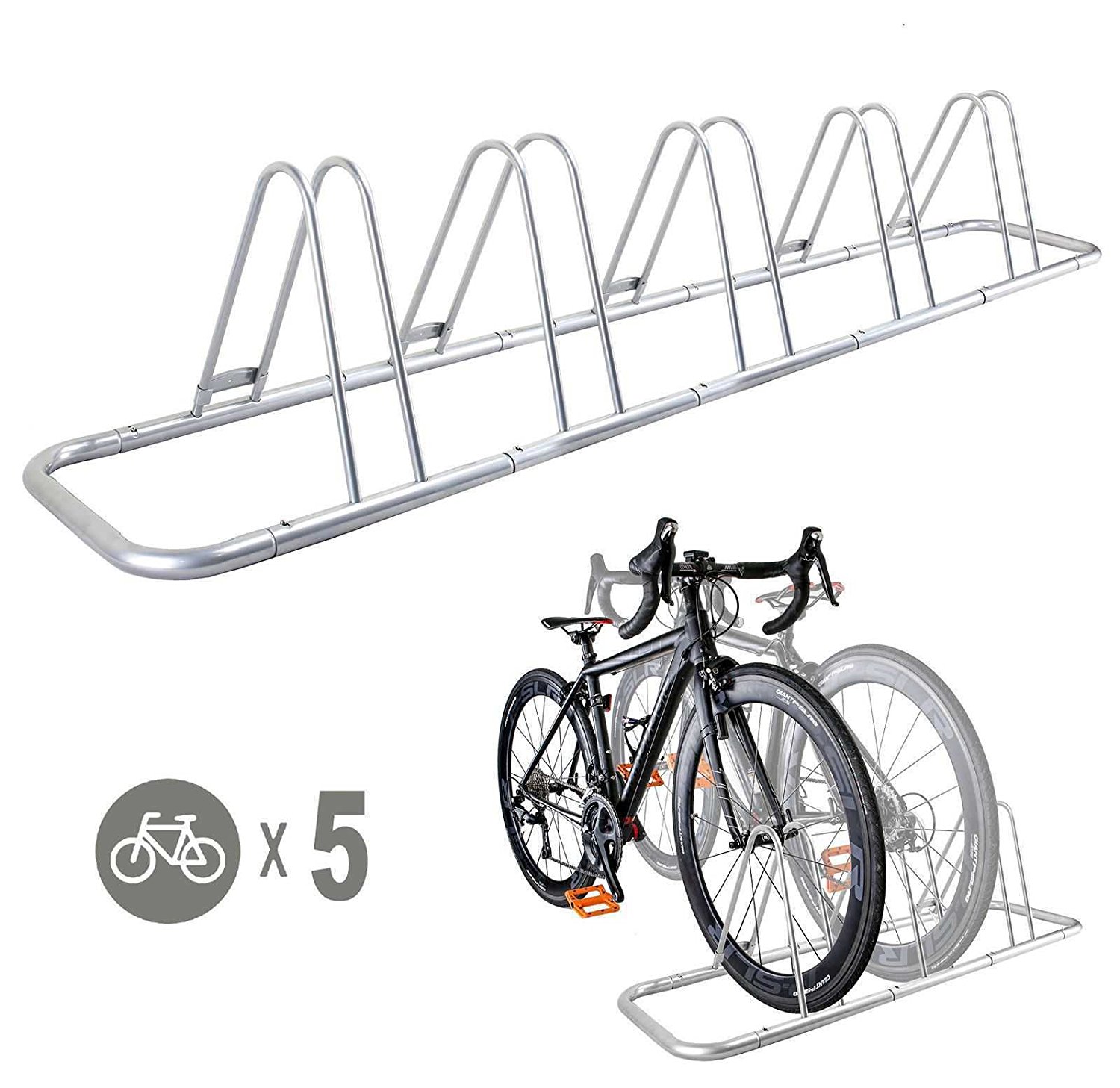 Cycling Deal 5 Bicycle Floor Parking Rack