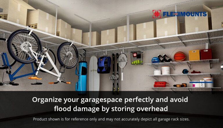 FLEXIMOUNTS 3×8 Overhead Garage Storage Rack Adjustable Ceiling Storage ...