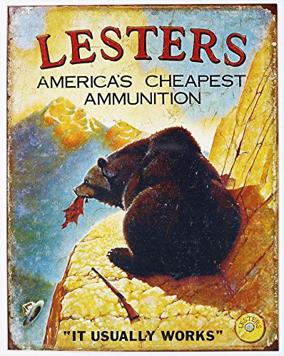 Lester’s Ammunition Hunting Ammo Tin Sign 13 x 16in
