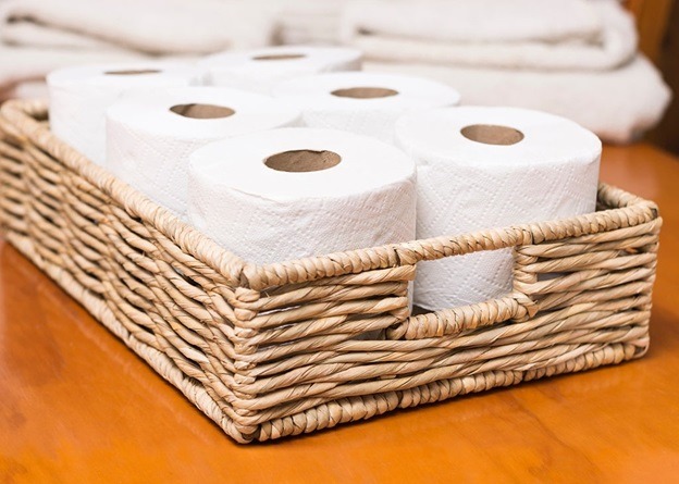 Baskets & Bins for decorative storage of toilet papers