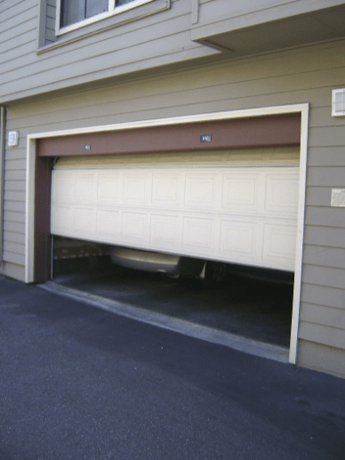 A picture of the garage door opening