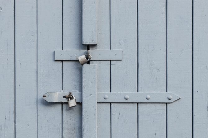 a locked garage door