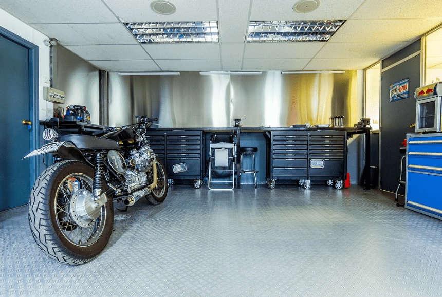 neat and clean garage