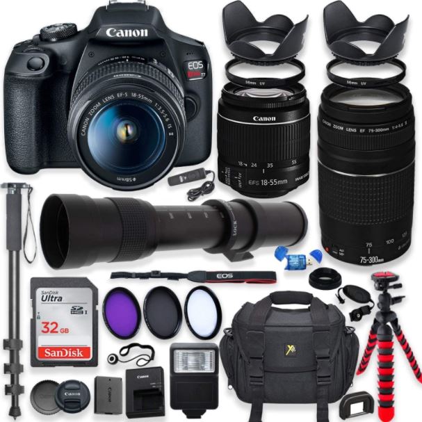 Canon Rebel T7 DSLR With Lens and Accessory Kit