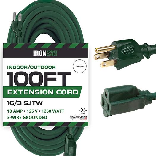 Iron Forge Cable 100 Foot Outdoor Extension Cord