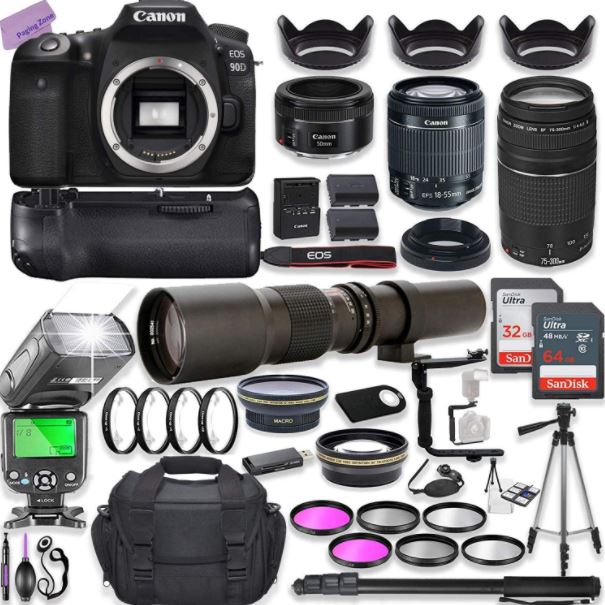 Top-notch Canon EOS 90D DSLR Camera with all accessories